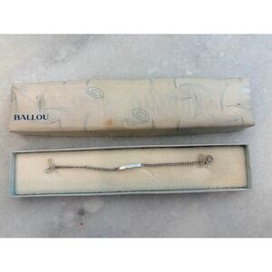 Rare 1960's vintage Ballou Sterling Silver Baby ID Bracelet Inbox. Engraved.